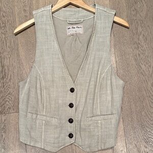 We The Free Light Tan Button-Up Vest